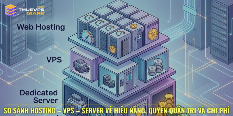 So sánh Hosting – VPS – Server về hiệu năng, quyền quản trị và chi phí