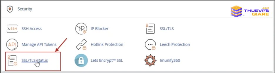 Cài SSL Miễn Phí Trên cPanel Bằng AutoSSL Và Let’s Encrypt Mới Nhất 12 Bước 2: Vào mục SSL/TLS Status