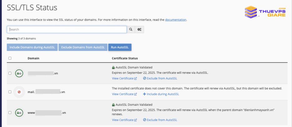 Cài SSL Miễn Phí Trên cPanel Bằng AutoSSL Và Let’s Encrypt Mới Nhất 14 Bước 5: Chờ hệ thống cấp chứng chỉ SSL