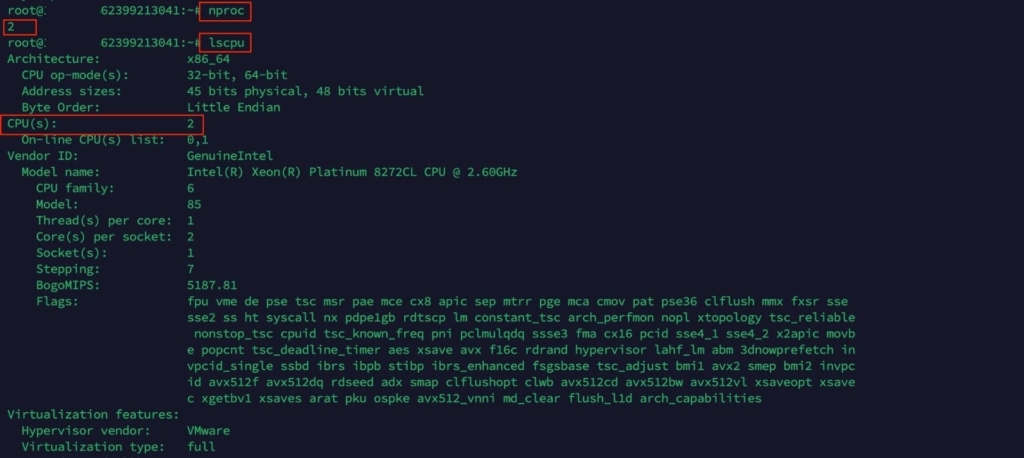 Kiểm tra số lượng vCore trên Linux