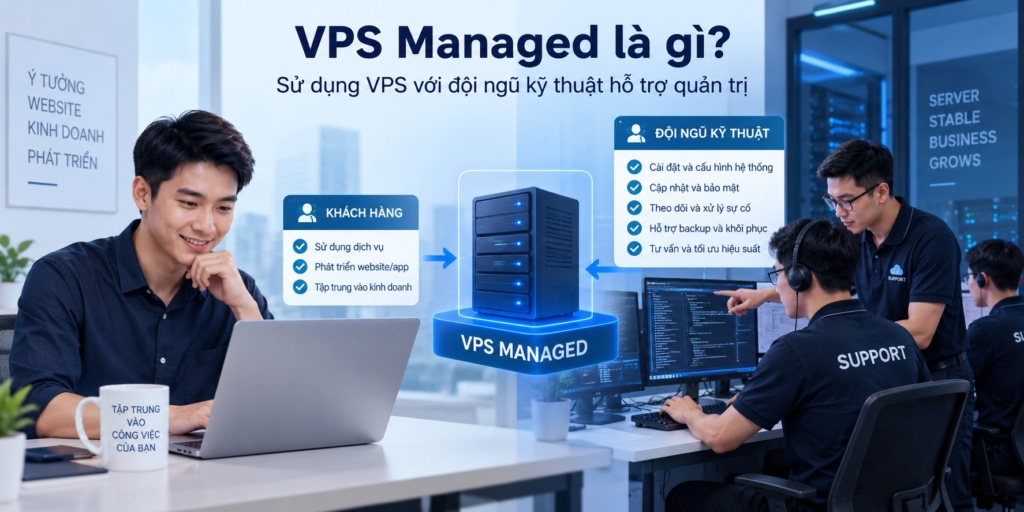 dịch vụ VPS Managed có đội ngũ kỹ thuật quản trị