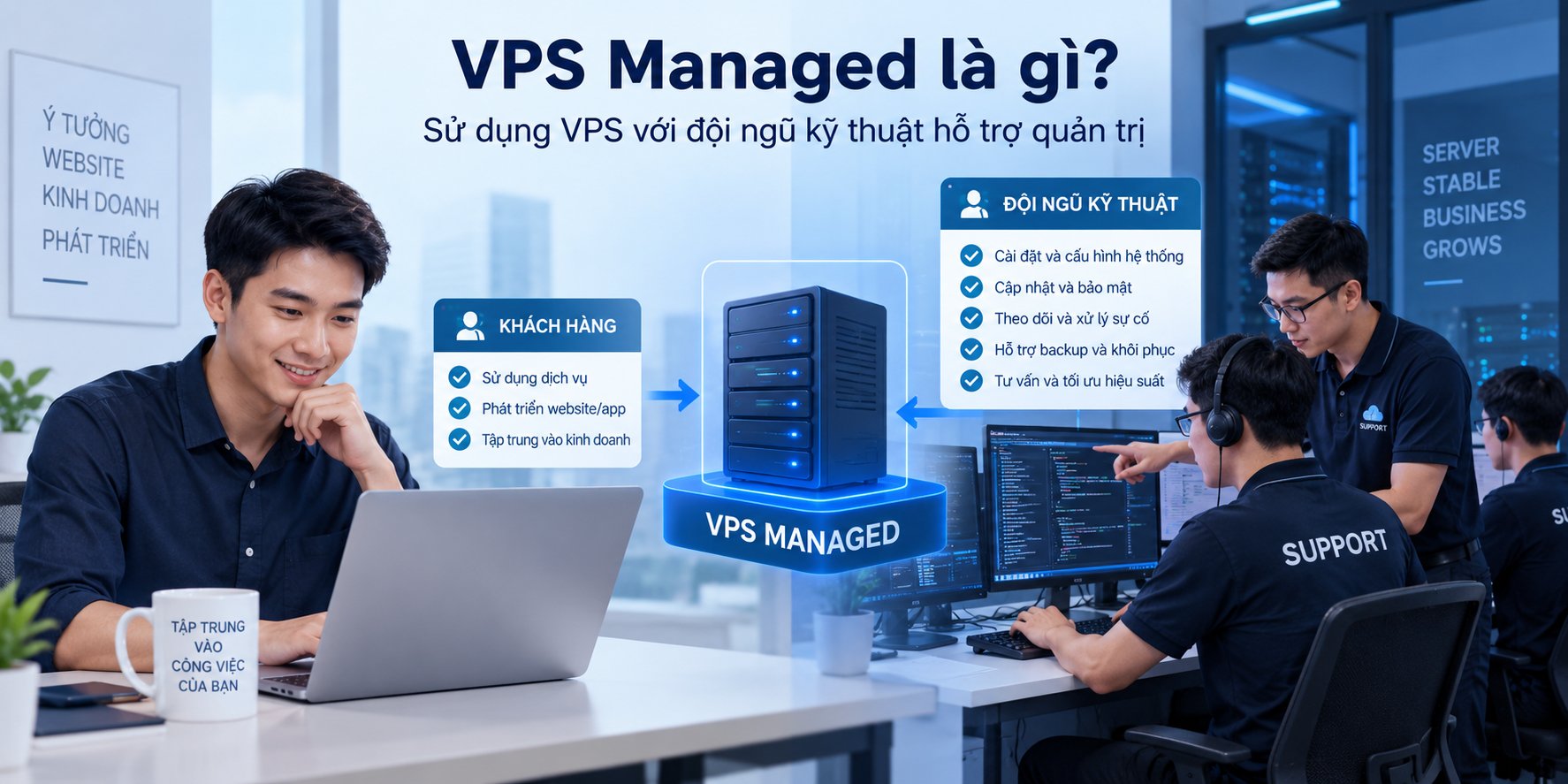 dịch vụ VPS Managed có đội ngũ kỹ thuật quản trị